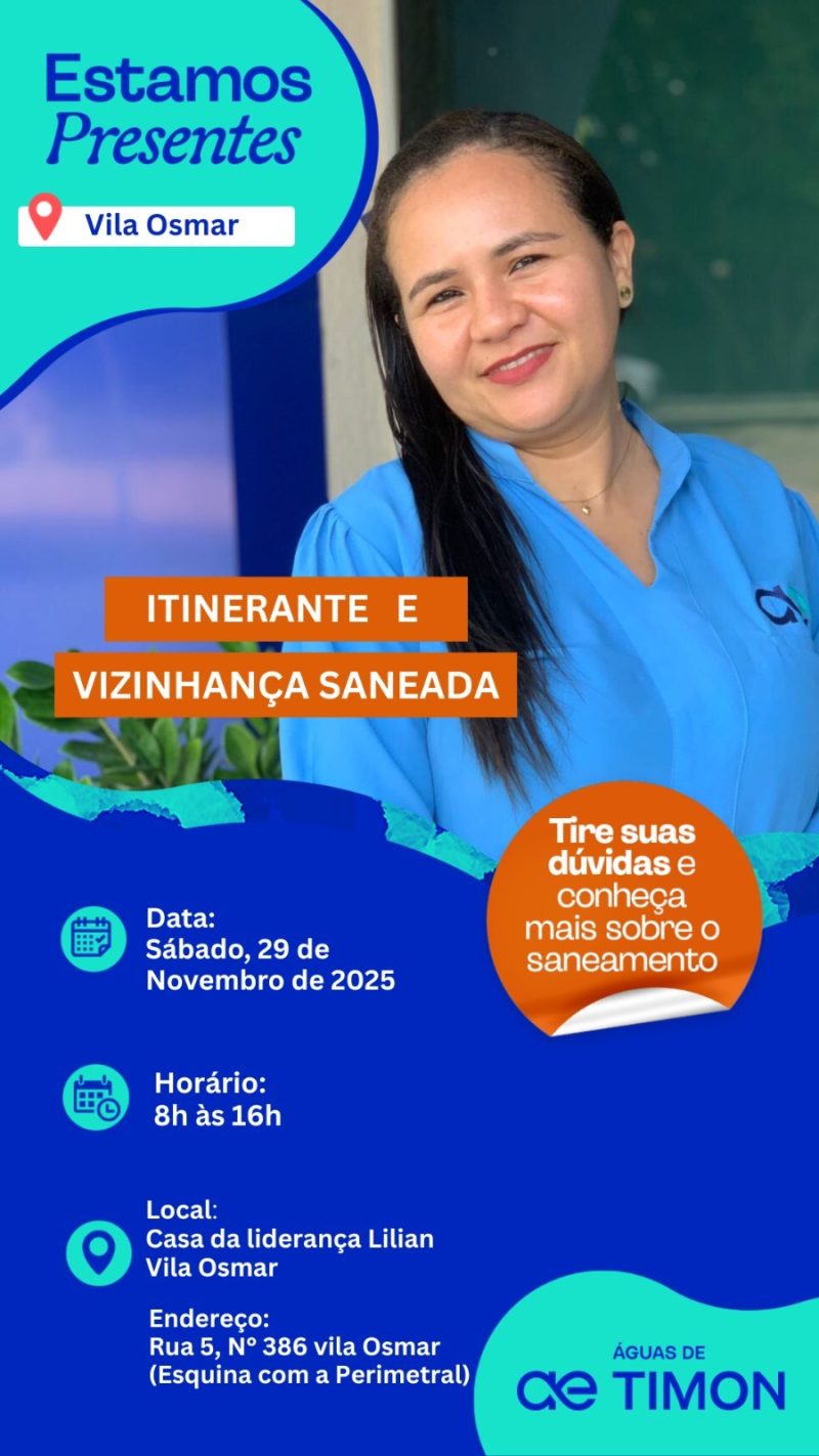 Águas de Timon realiza mutirão de atendimento em parceria com a liderança da Vila Osmar neste sábado (29)  